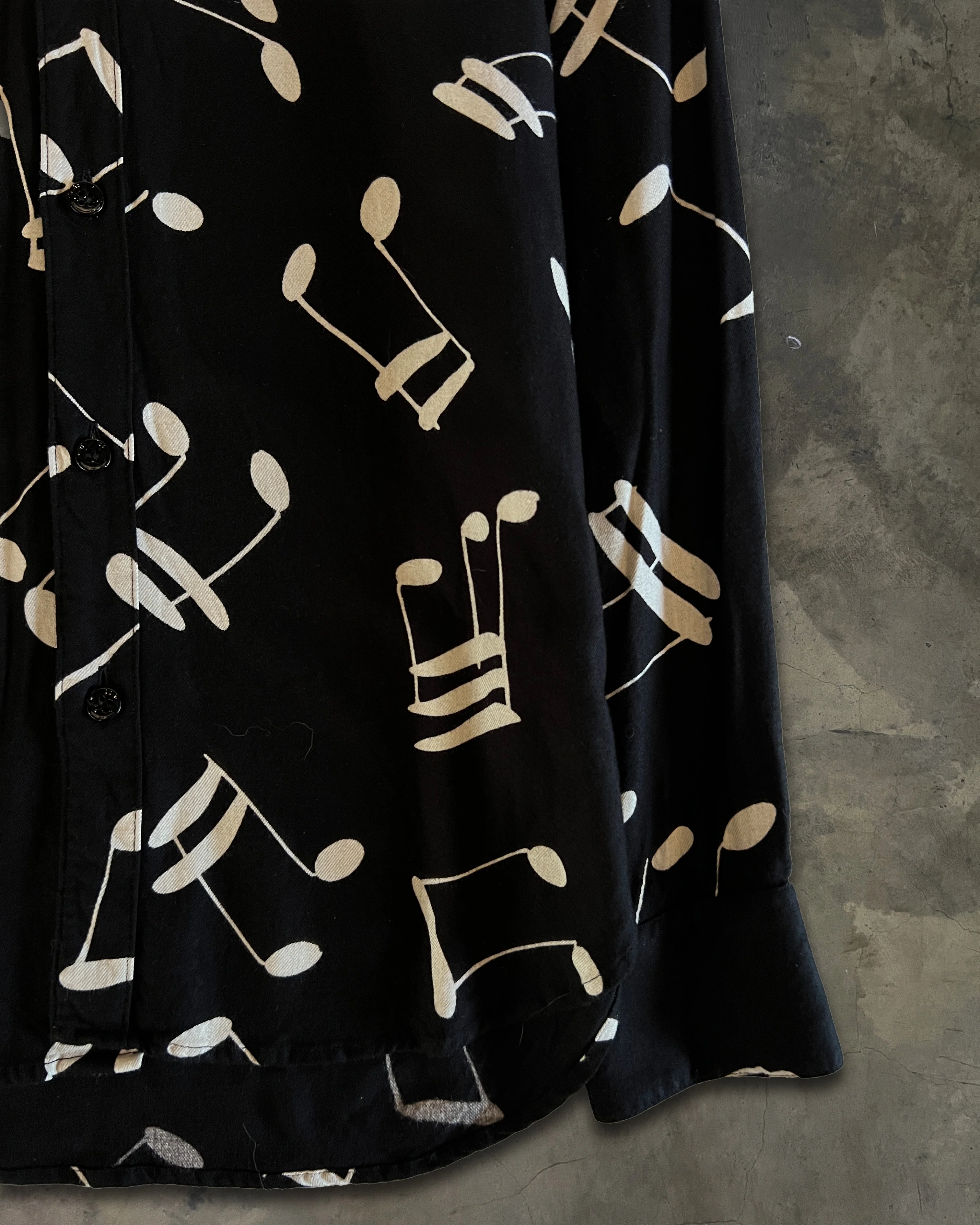 SAINT LAURENT FW2016 MUSIC NOTE BUTTON UP - Image 3