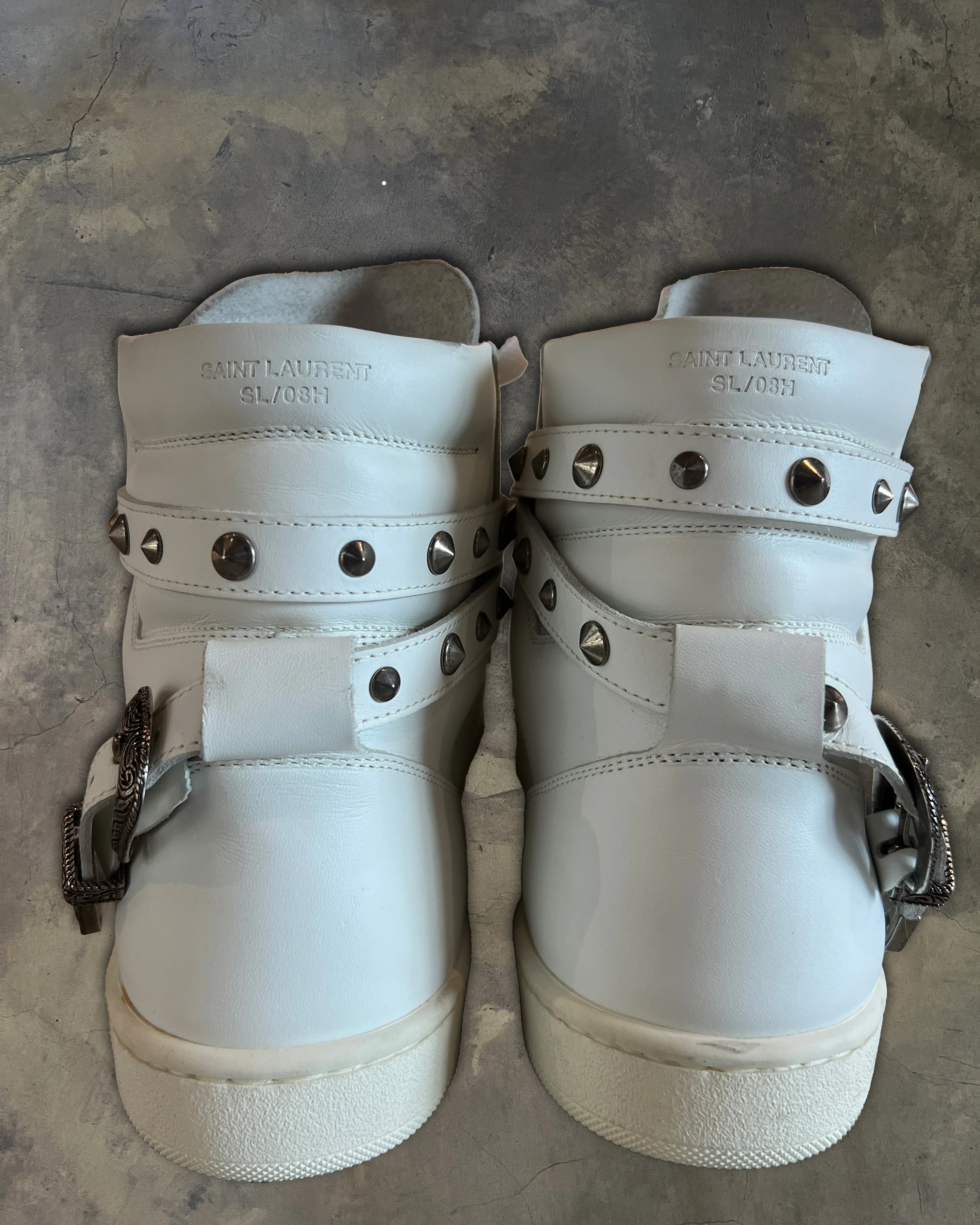 SAINT LAURENT PARIS SL/08H STUDDED BUCKLE STRAP SHOES - Image 6