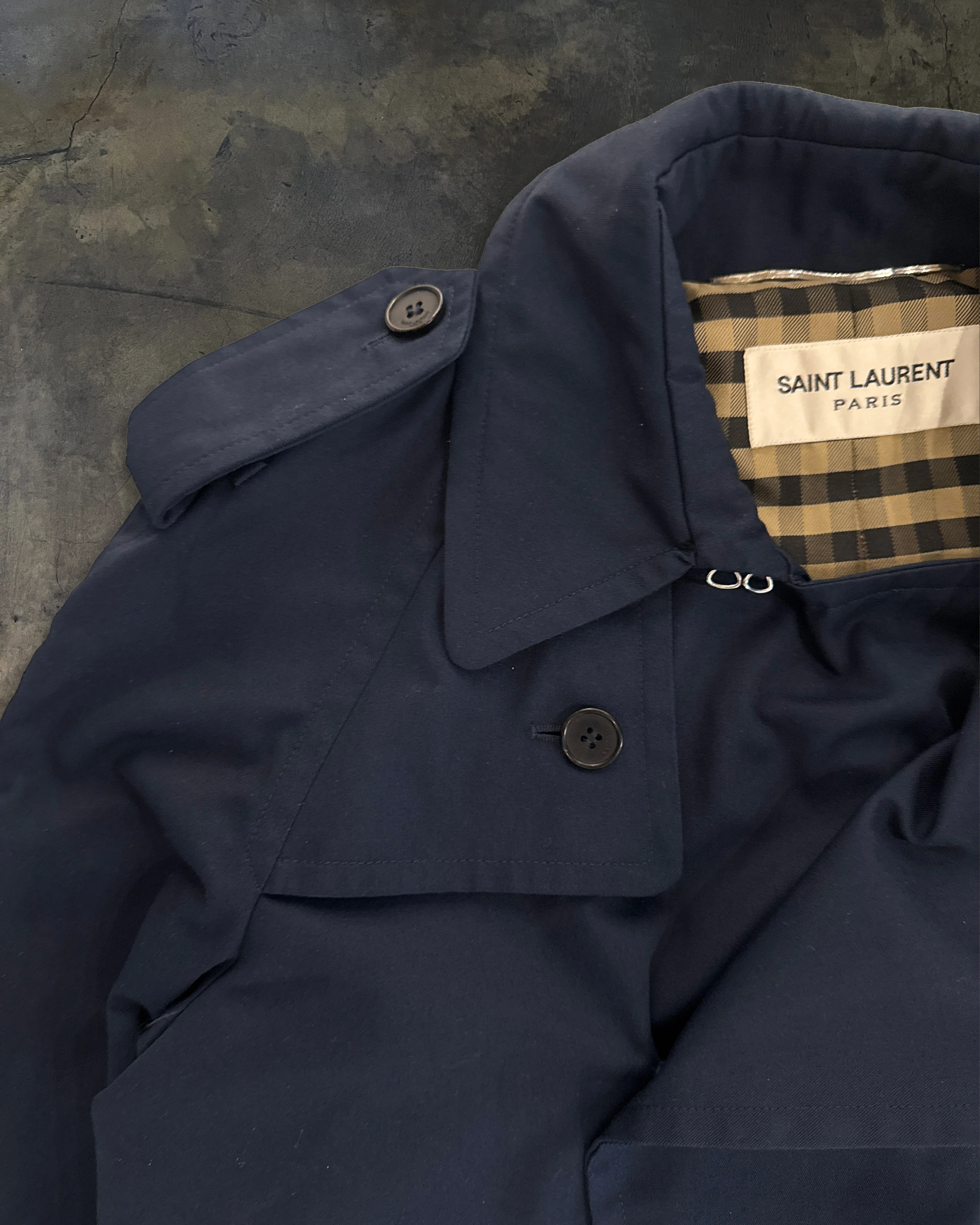 SAINT LAURENT SS2013 NAVY TRENCH COAT - Image 4