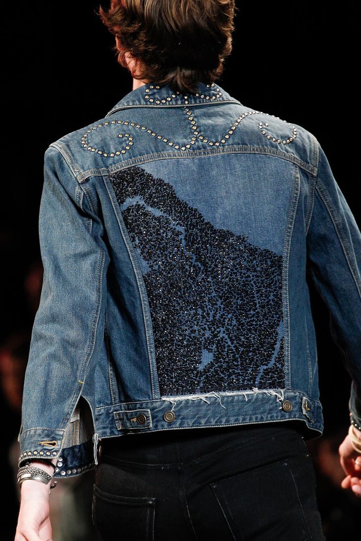 SAINT LAURENT SS2015 RUNWAY ARABESQUE DENIM JACKET - Image 7