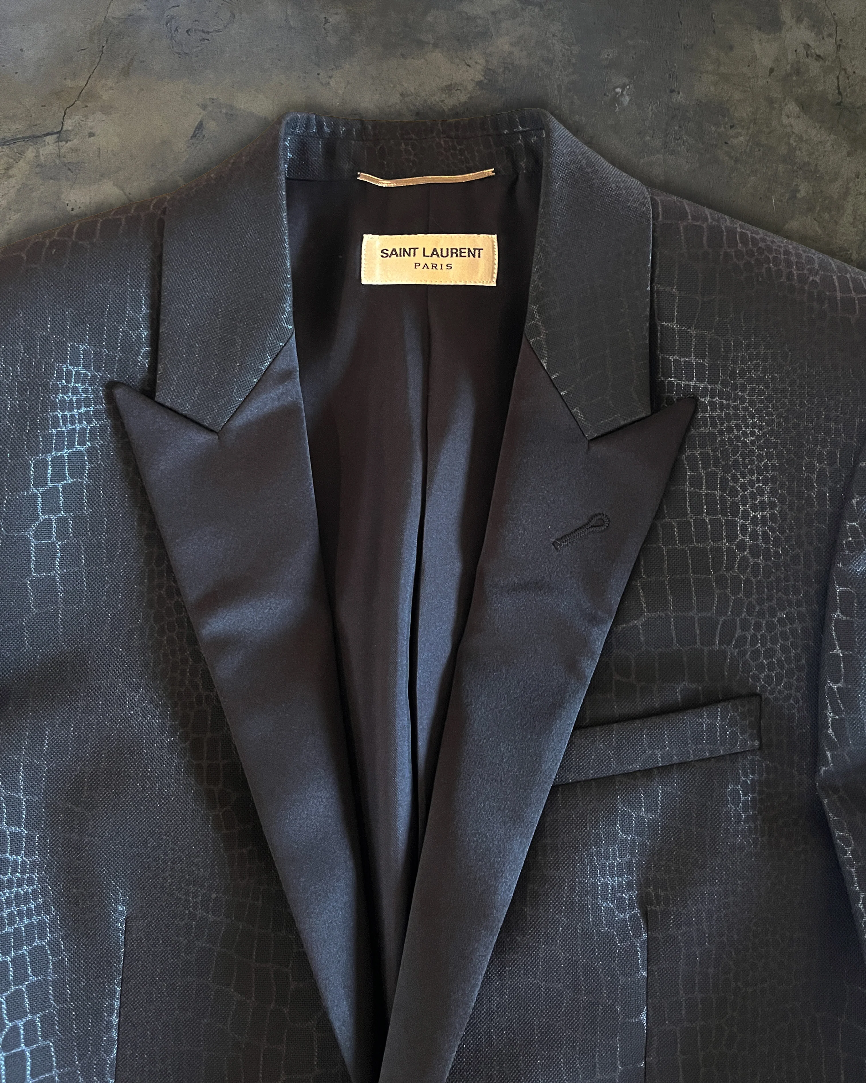 SAINT LAURENT AW2014 CROC PRINT LE SMOKING JACKET - Image 2