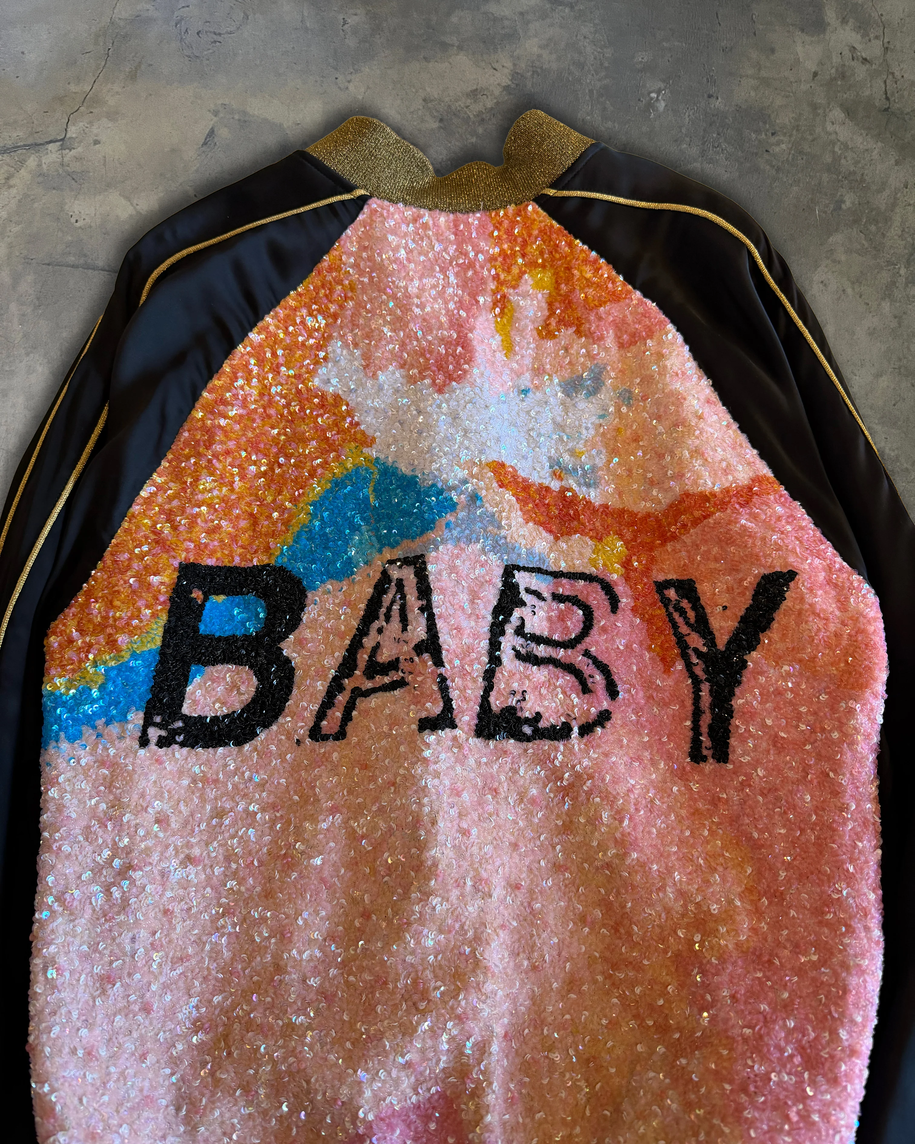 SAINT LAURENT SS2016 BABY SEQUIN SILK BOMBER - Image 4