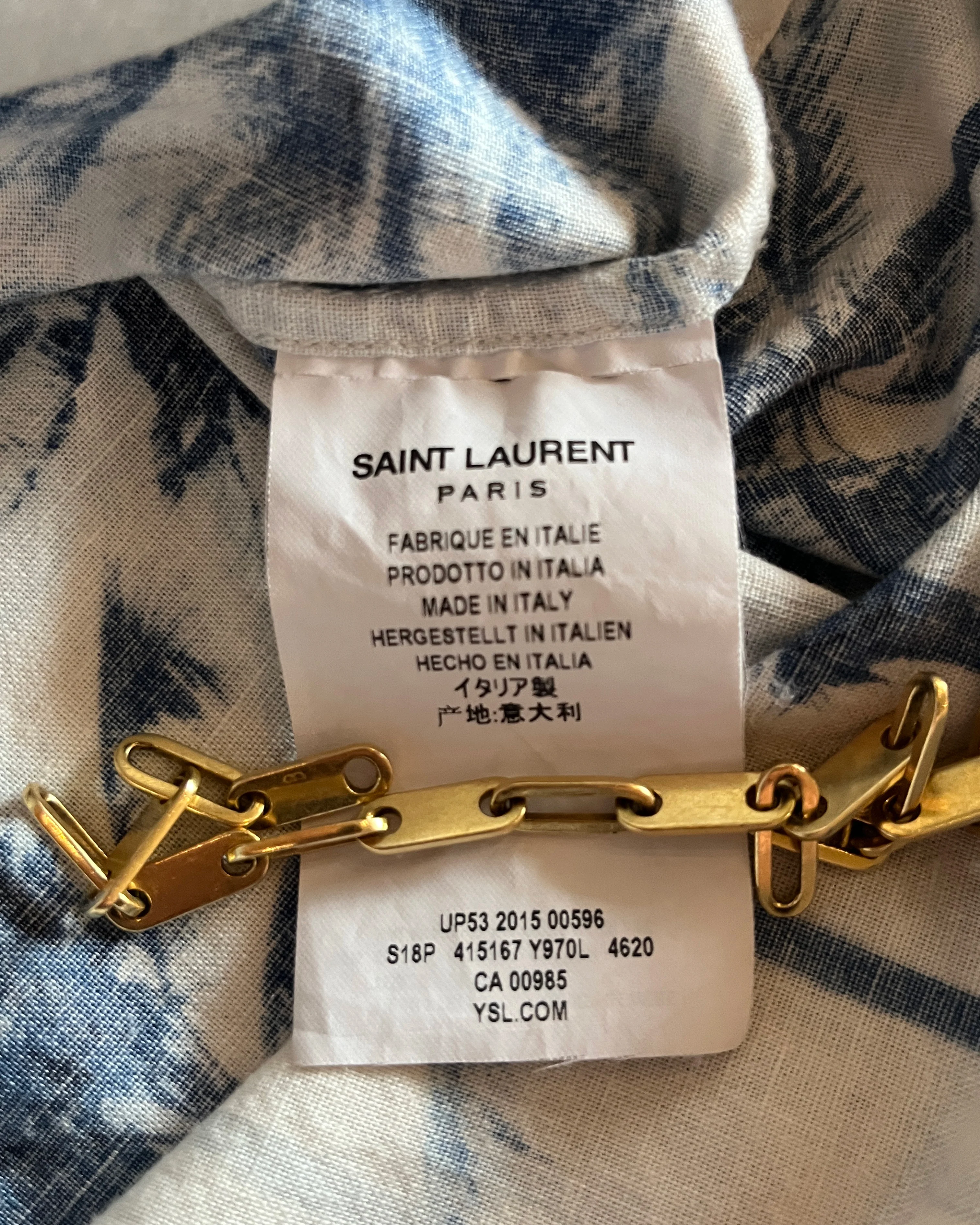 SAINT LAURENT SS2016 "SURF SOUND" SHORT SLEEVE PALM BUTTON-UP - Image 4