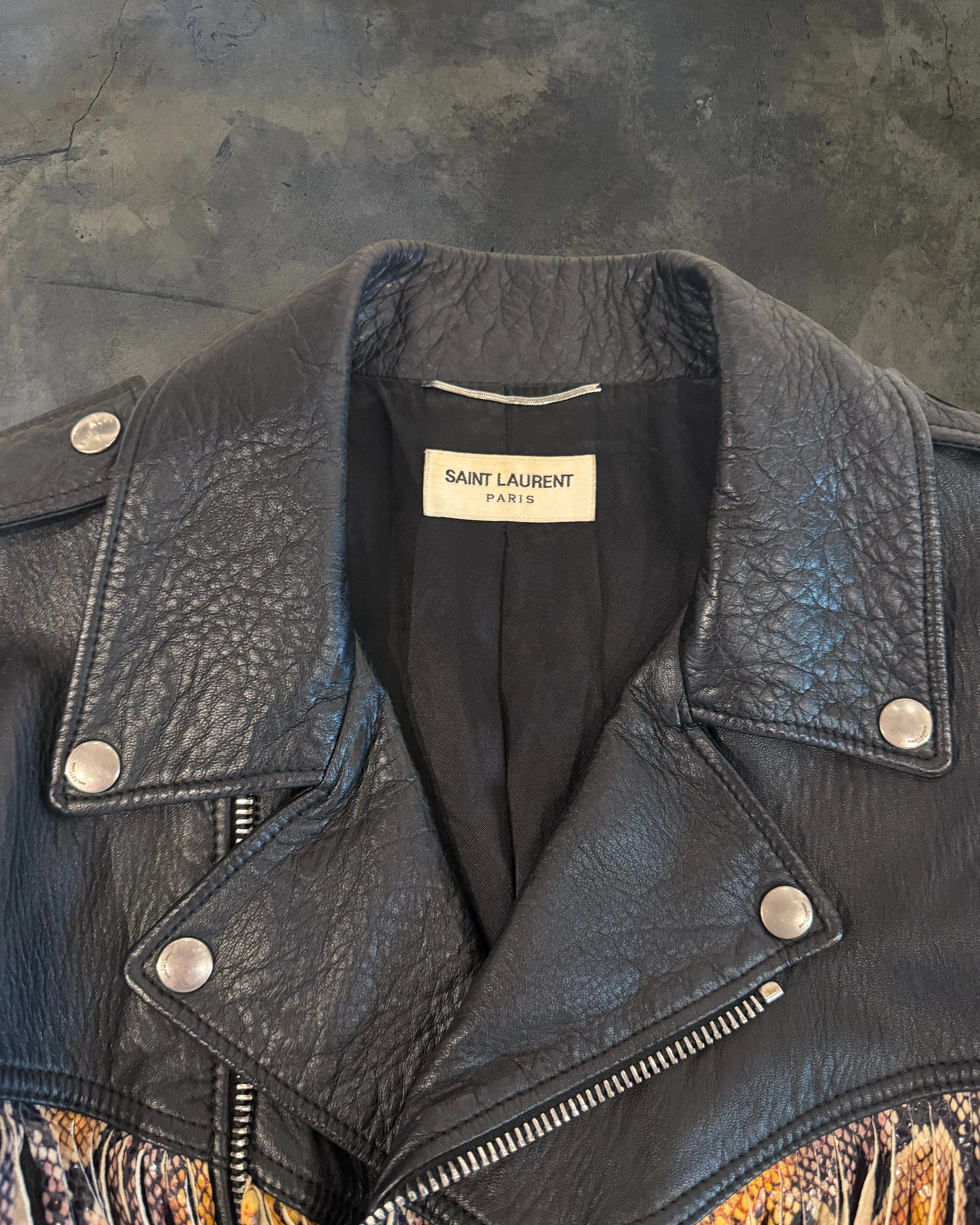 SAINT LAURENT SS2016 RUNWAY SURF SOUNDS SNAKE FRINGE JACKET - Image 2