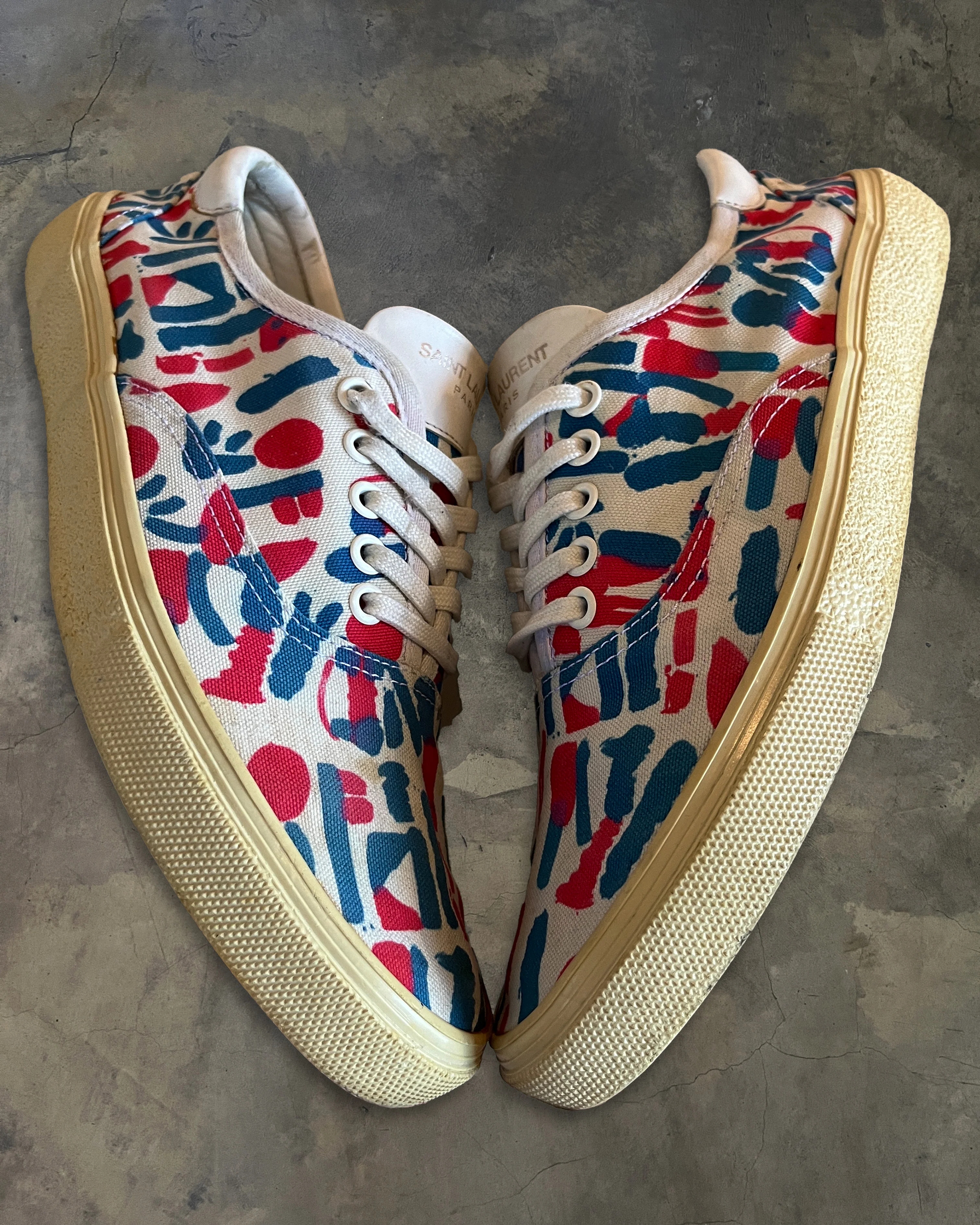 SAINT LAURENT X MATT CONNORS PRINTED CANVAS SKATE SNEAKERS - Image 4