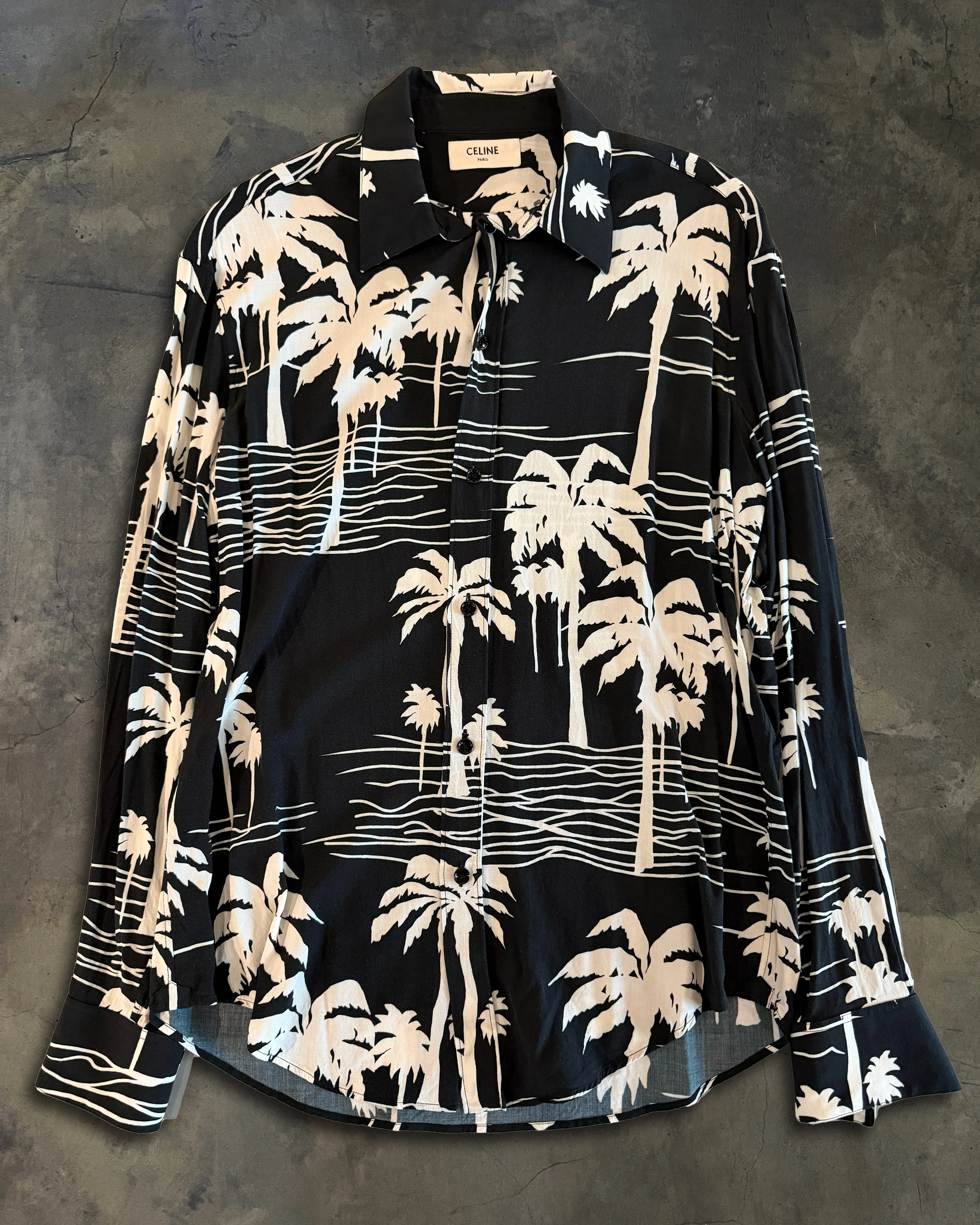 CELINE SS2021 RUNWAY PALM TREE BUTTON UP