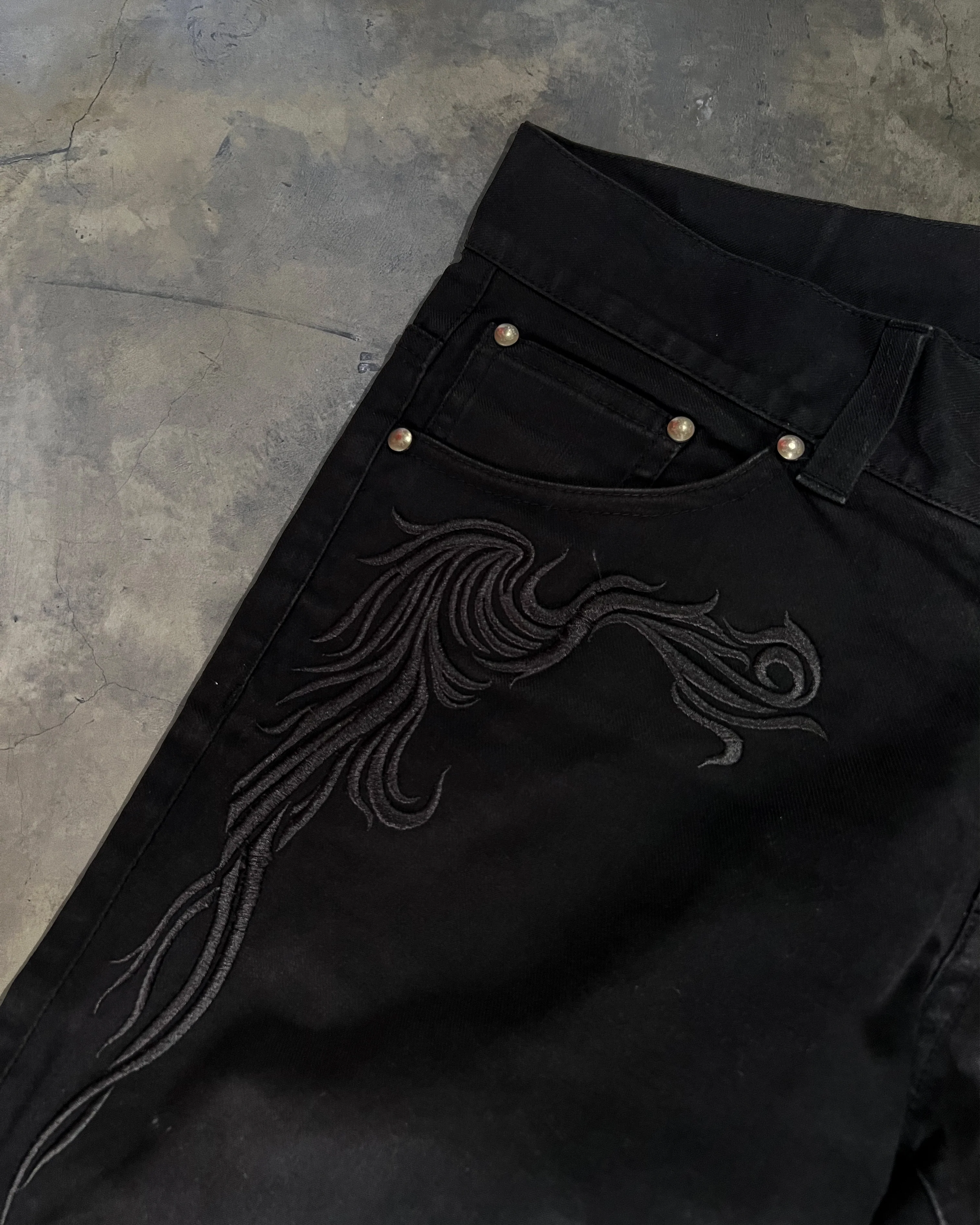 TORNADO MART BLACKED OUT TRIBAL BELL BOTTOMS - Image 4