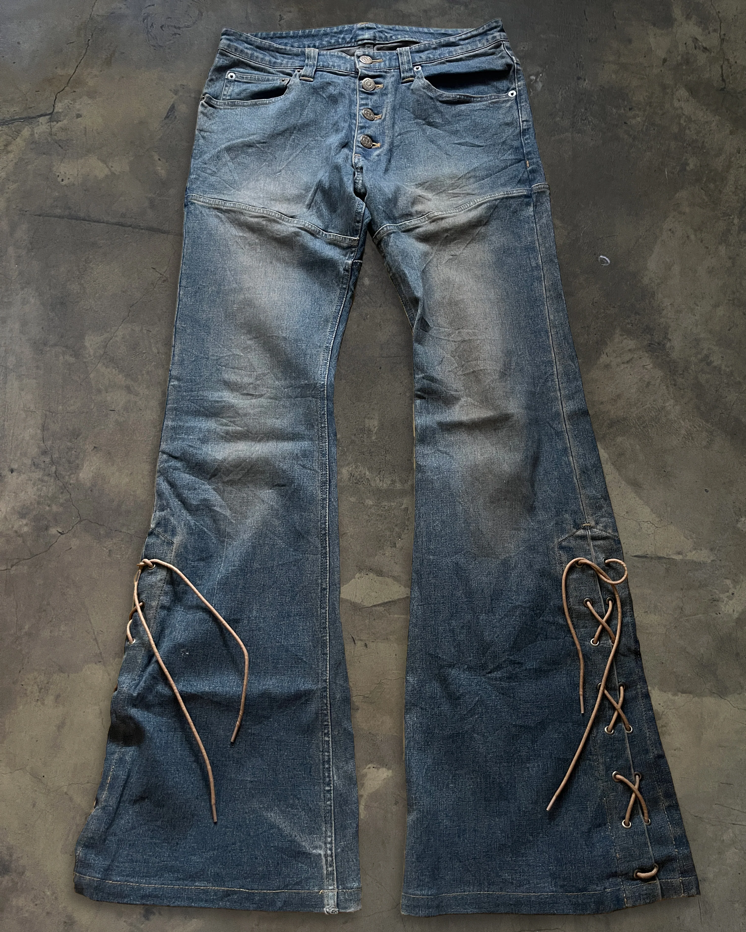 TORNADO MART LACE UP MUD WASHED DENIM