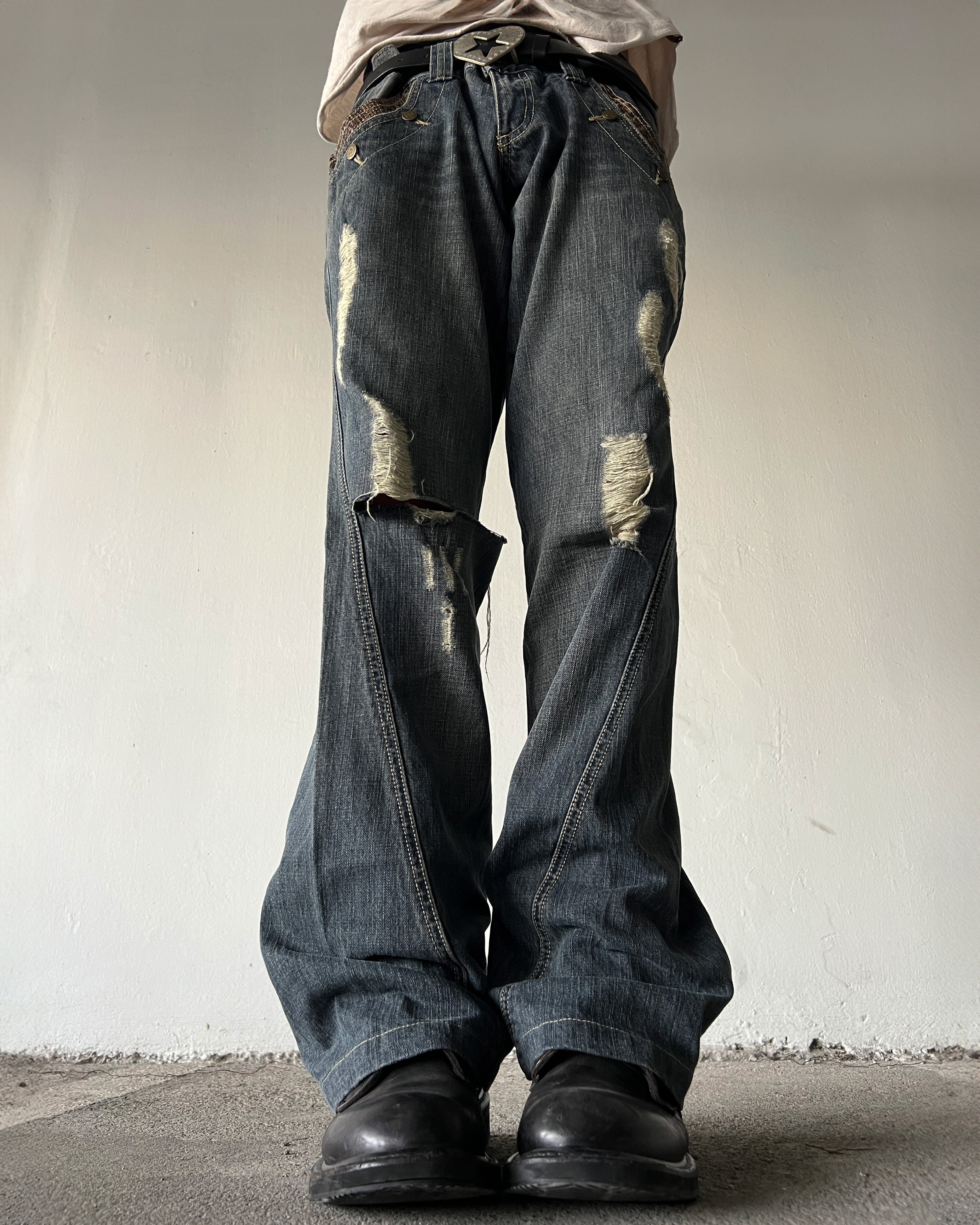 TORNADO MART SNAKESKIN FLARED DENIM - Image 7