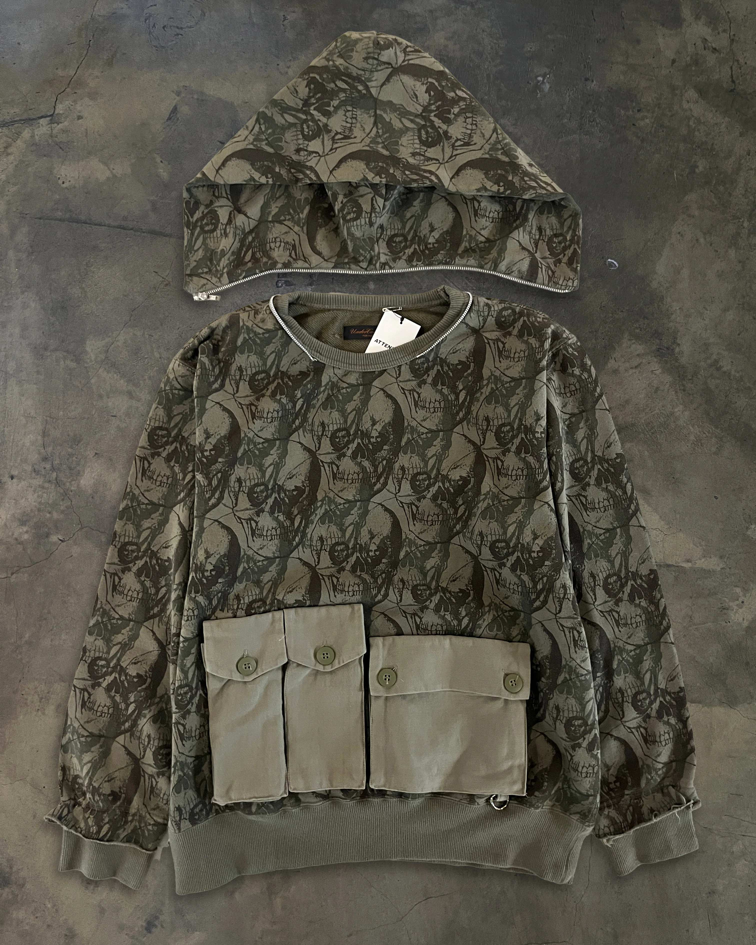 UNDERCOVER AW2003 "PAPERDOLL" BUSH/OSAMA CAMO HOODIE - Image 2