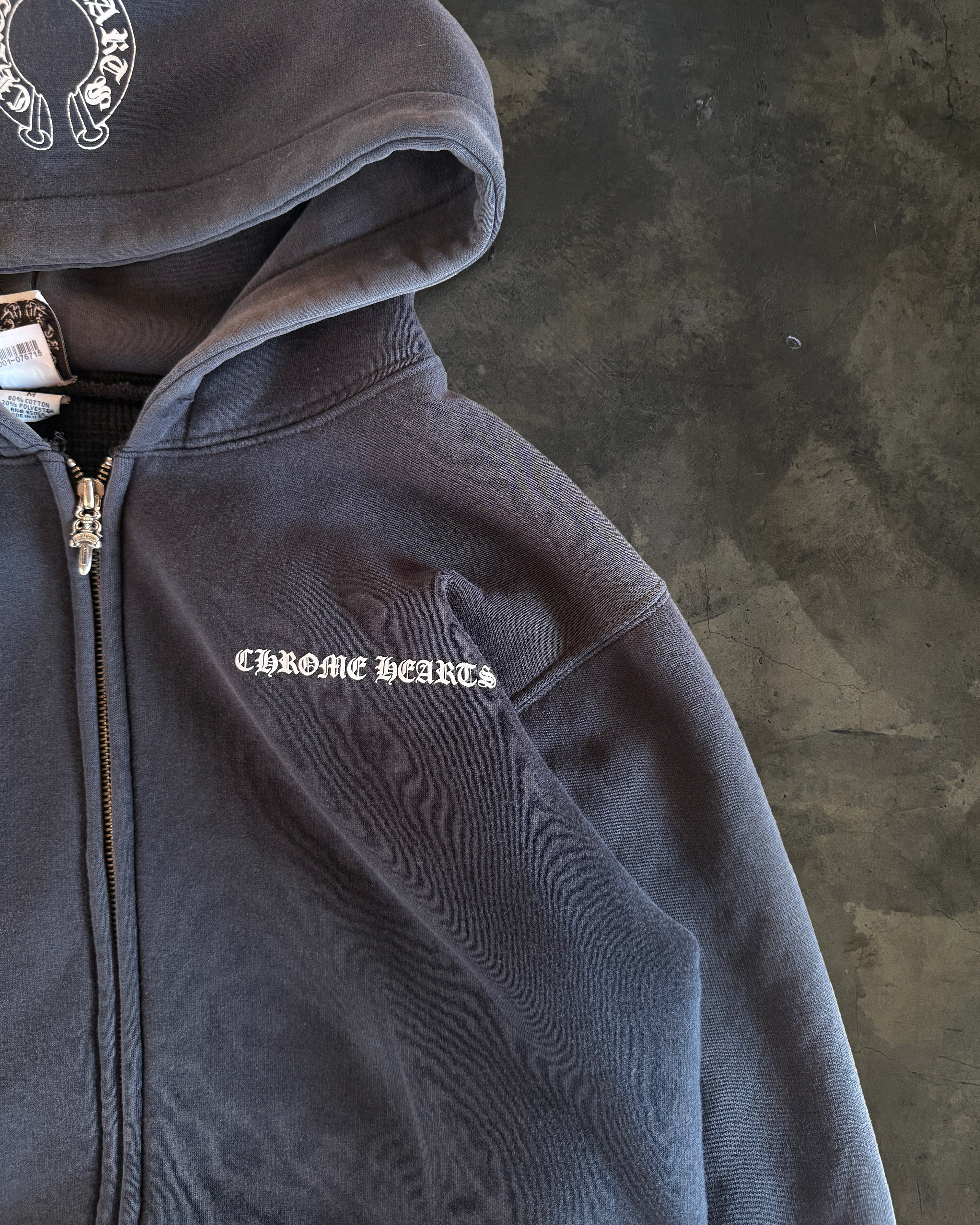 VINTAGE CHROME HEARTS WAFFLE KNIT MALIBU HOODIE - Image 3
