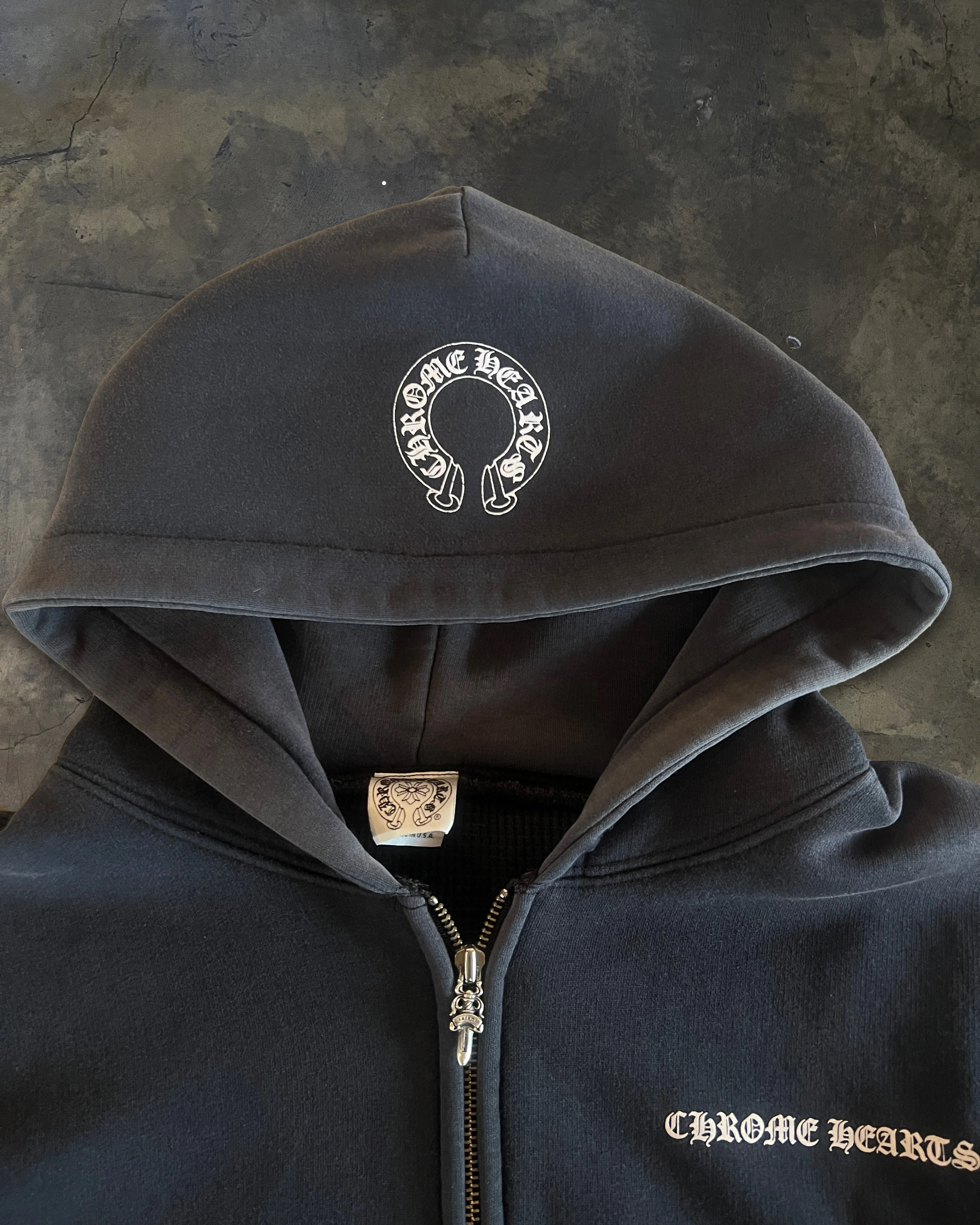 VINTAGE CHROME HEARTS WAFFLE KNIT MALIBU HOODIE - Image 5